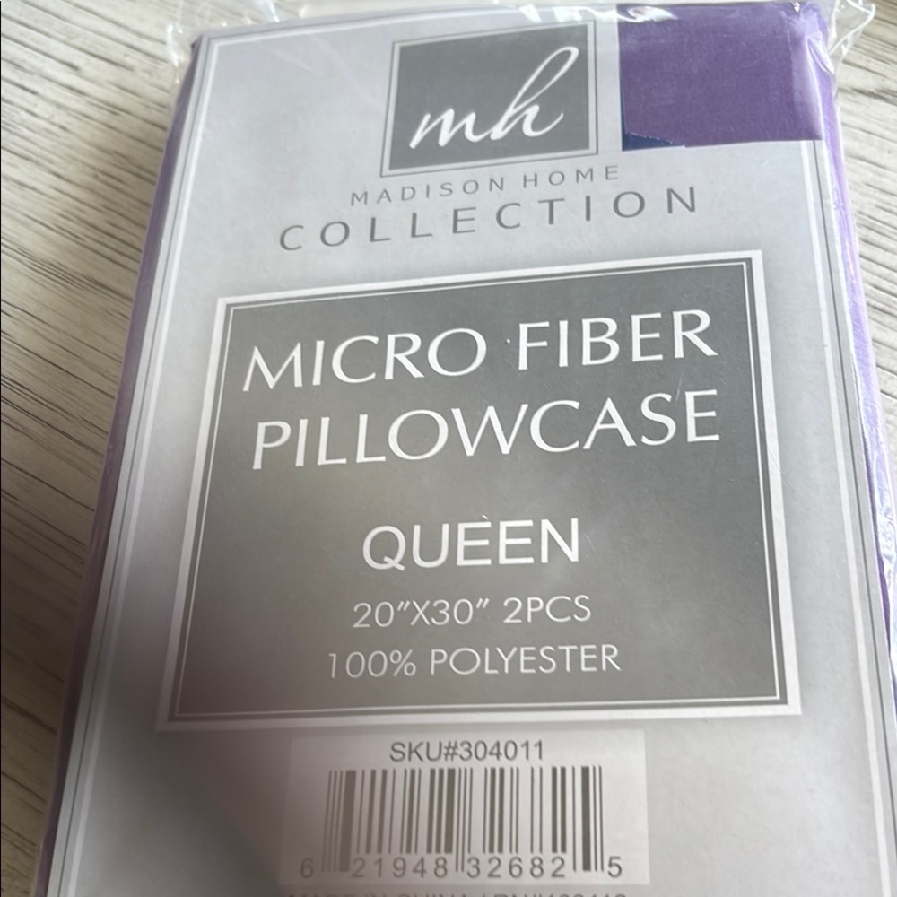 Purple Pillowcase Set in Queen Size with Soft Microfiber Material.